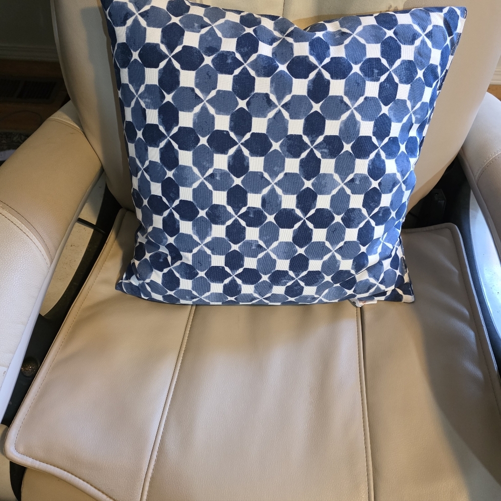 Blue And Red Geometric Pattern Pillows - Picture 3 of 5